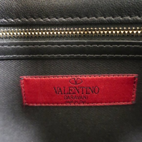 VALENTINO ROCKSTUD FLAP SHOULDER BAG BLACK LEATHER - Picture 11 of 12